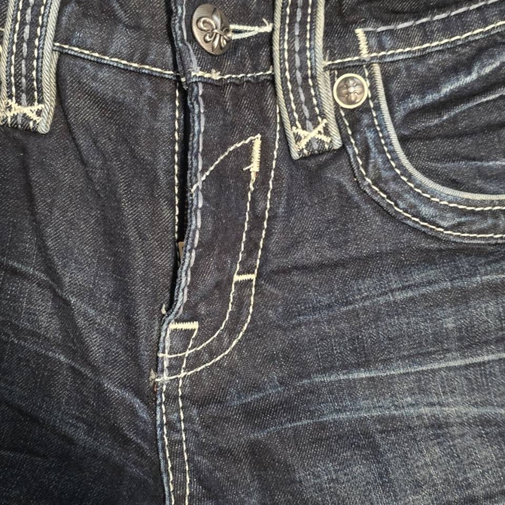Rock Revival Men's Dark Blue Jeans - Picture 6 of 7